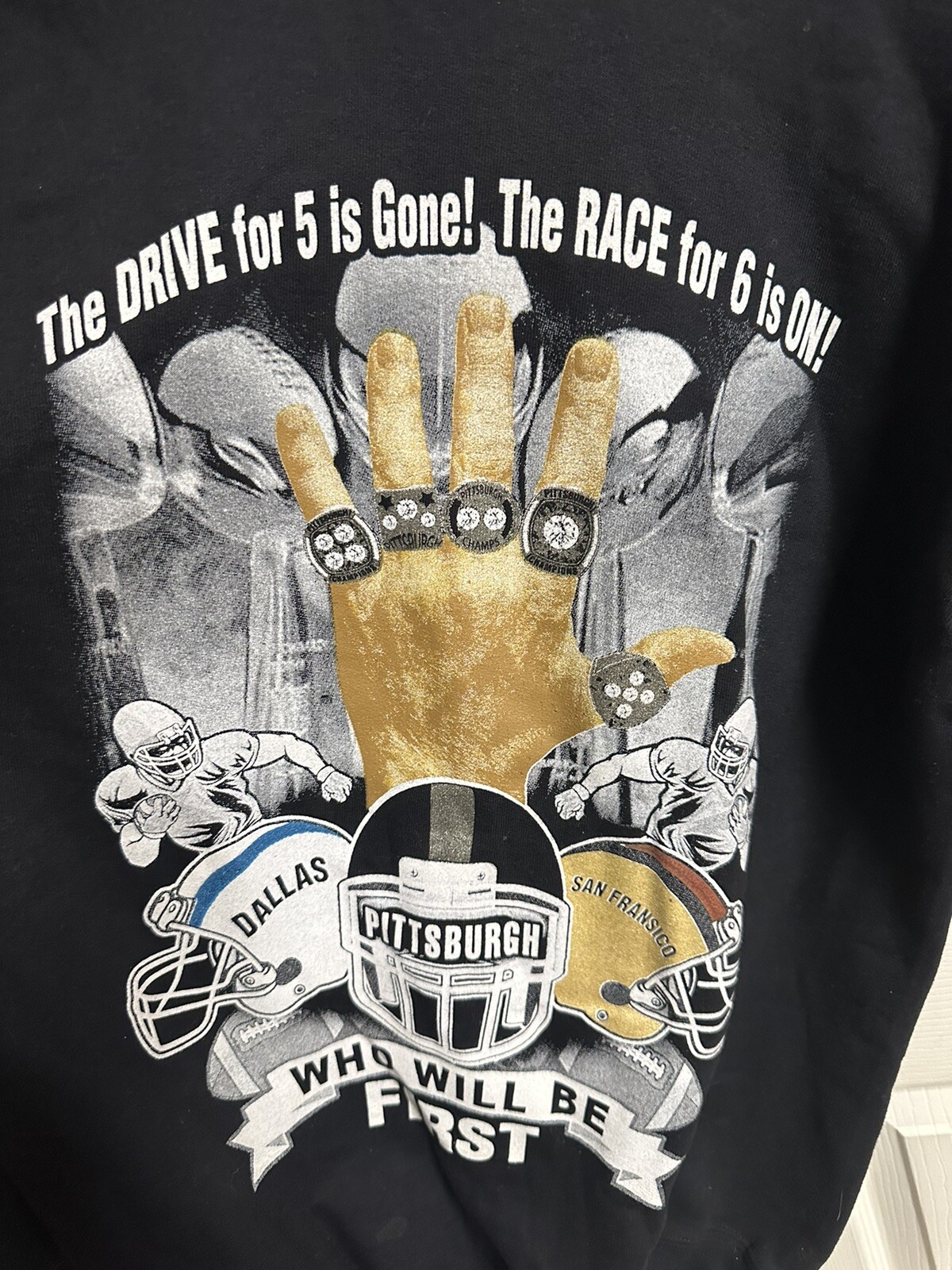 Vtg 95 NFL Pittsburgh Steelers Cowboys Super Bowl Sweatshirt Hanes Black Small Vtg 95 NFL Pittsburgh Steelers Cowboys Super Bowl Sweatshirt Hanes Black Small