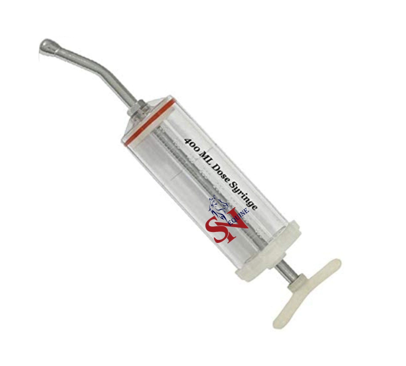 Equine Plastic Dose Syringe 400mL, Stainless Steel Nozzle, Dental, Veterinary