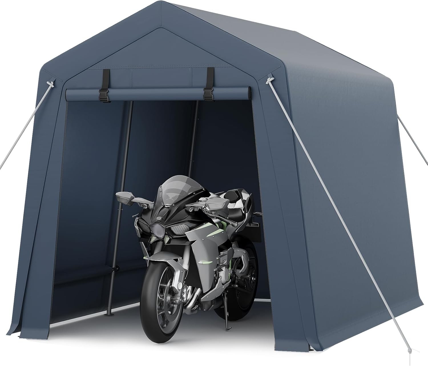 7x10ft Portable Outdoor Storage Shelter for Motorcycle Tool Firewood Roll-UpDoor