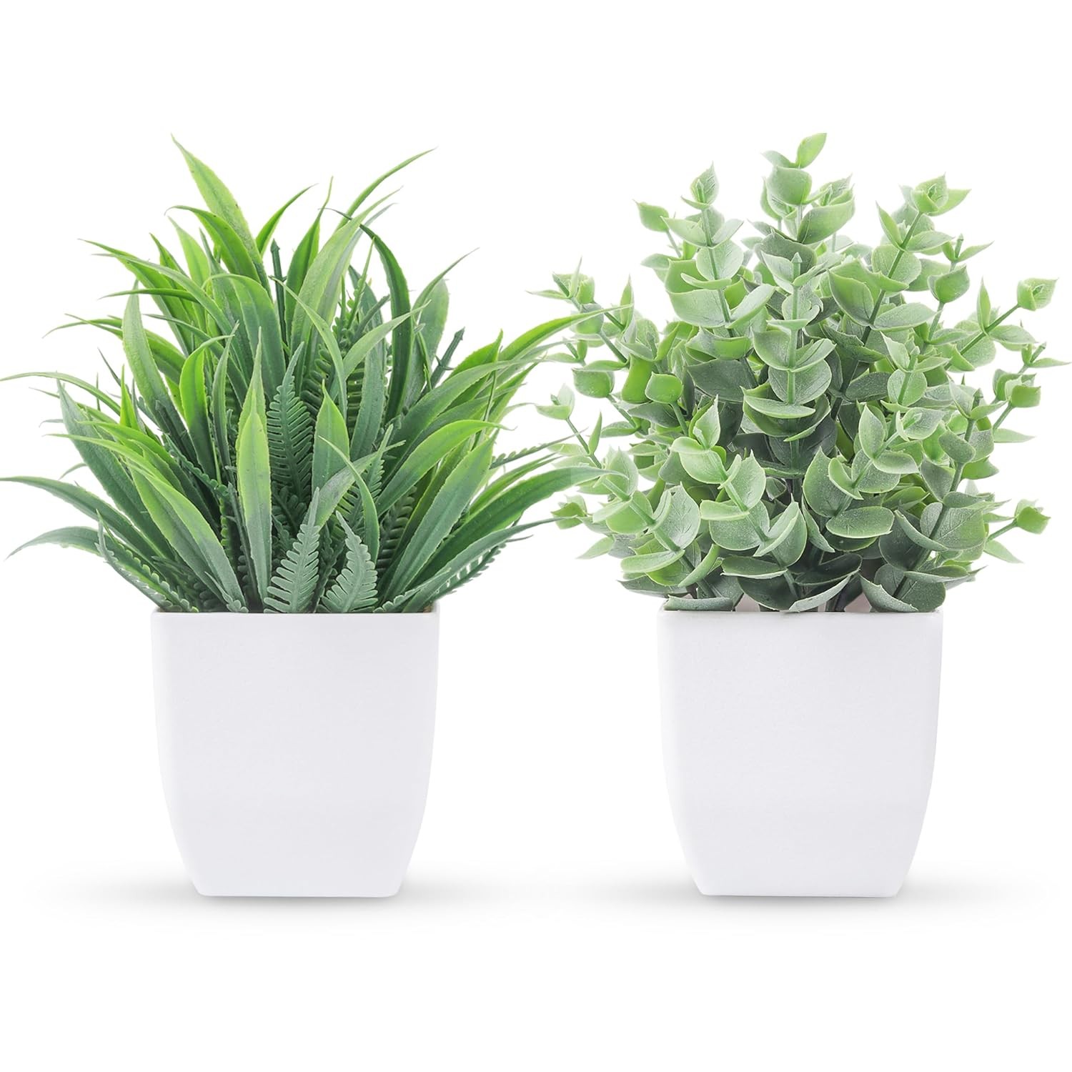 Der Rose 2 Pack Small Fake Plants Mini Artificial Potted Plants for Table Desk H