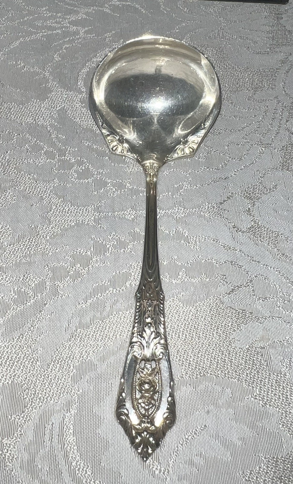 Wallace Sterling Silver Serving Ladle/Spoon Rose Point 6-1/4”, 57.5 grams