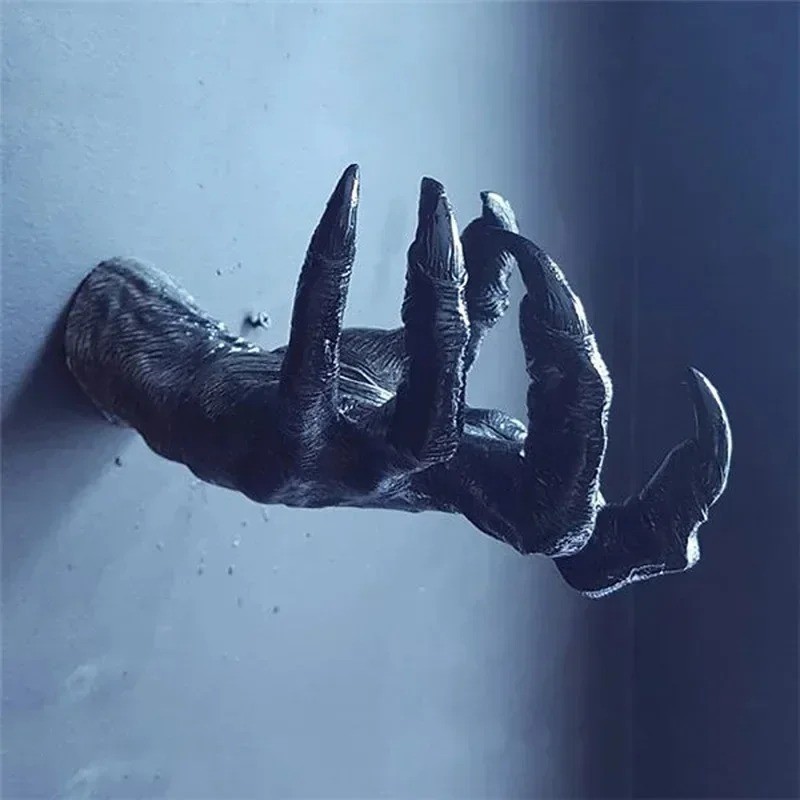 Gothic Witch Hand Wall Hook Resin Key Holder Bag Hanger Gothic Home Decor Statue