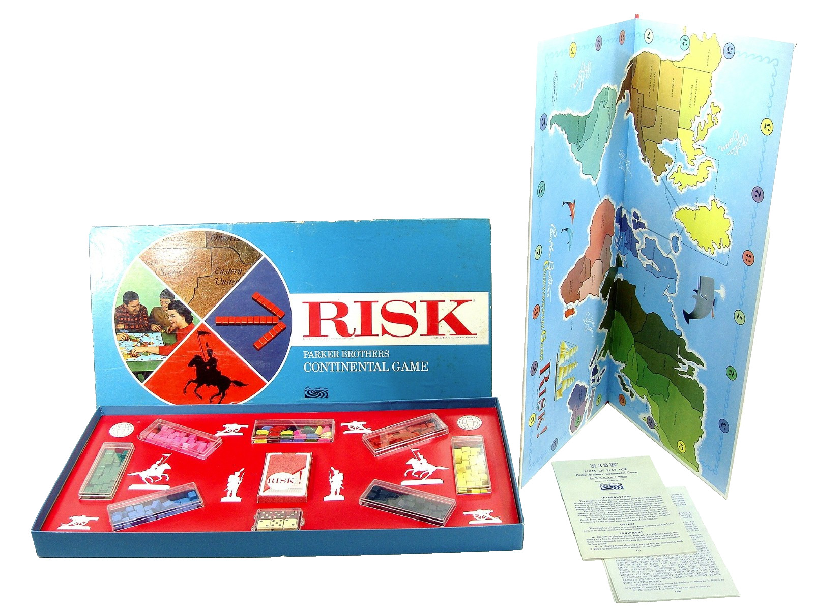 Vtg 1968 Risk Game Parker Brothers Wood Pieces Complete Very Good Condition