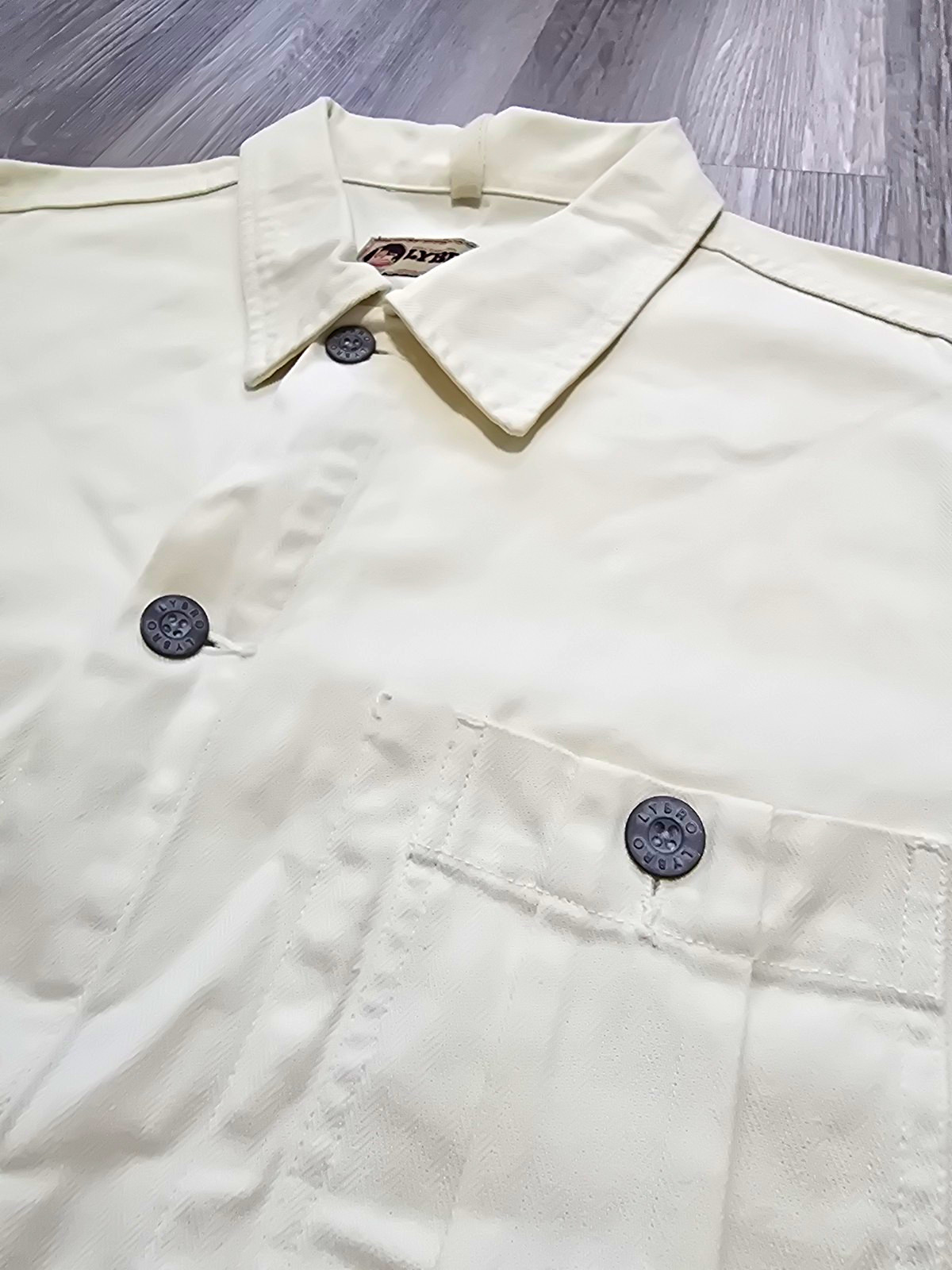 Nigel Cabourn LYBRO Chore Jacket Mens 50 Ivory Ecru Herringbone Cotton Workwear