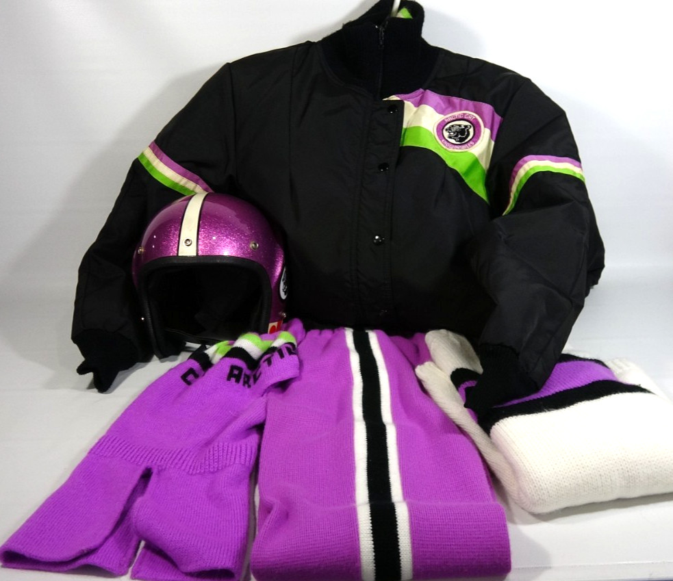Vintage Arctic Cat Snowmobile Outfit - Helmet - Pants - Suit -Sweater -Balaclava