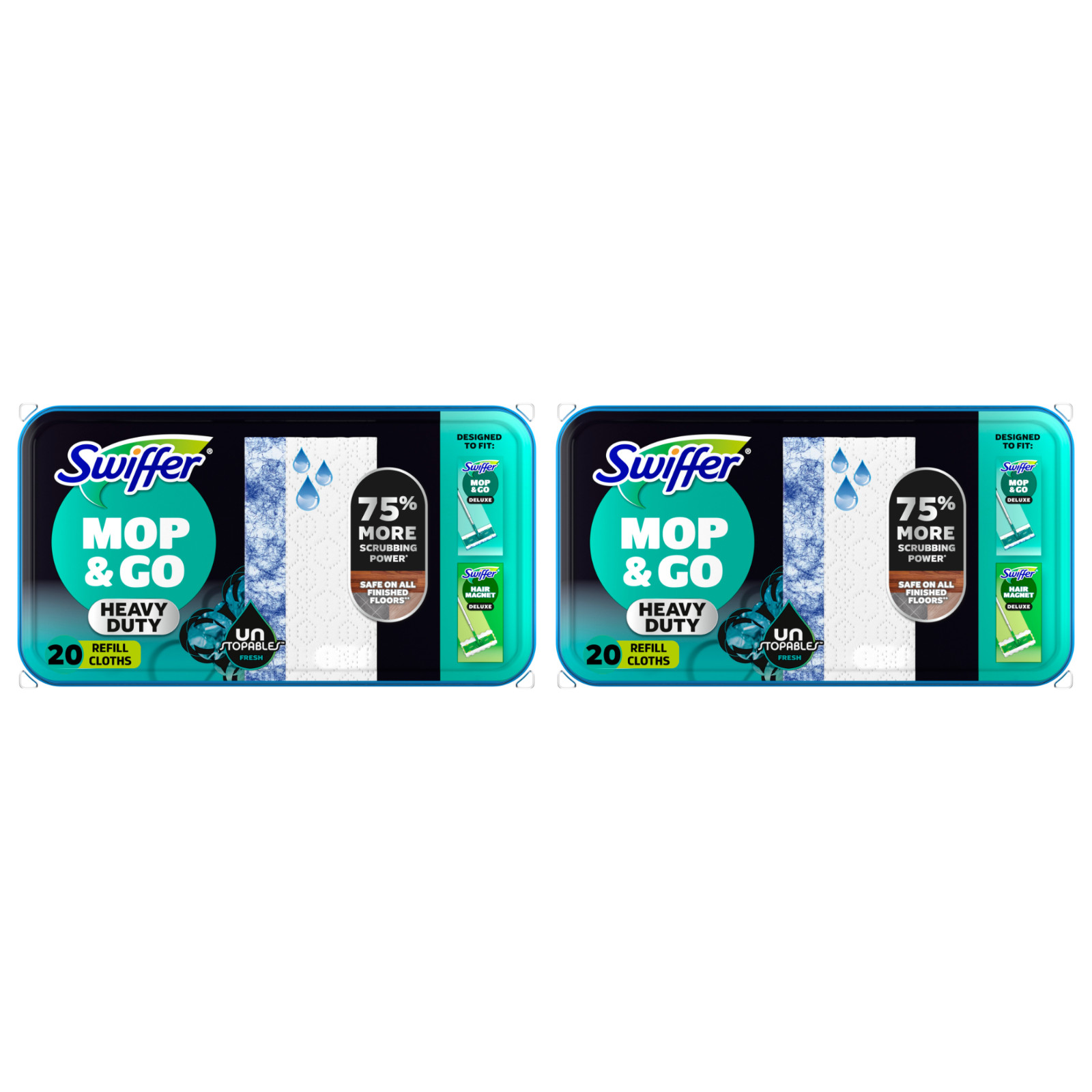 Swiffer Mop & Go Heavy Duty Wet Refills Unstopables 2 Packs (40 Count) Swiffer Mop & Go Heavy Duty Wet Refills Unstopables 2 Packs (40 Count)