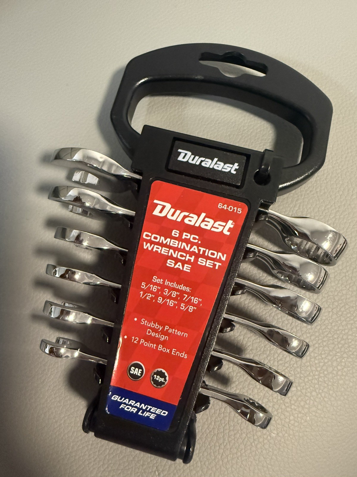 Duralast 6 Pc Combination Wrench Set SAE & Metric Stubby 12 Point Box Ends Steel Duralast 6 Pc Combination Wrench Set SAE & Metric Stubby 12 Point Box Ends Steel