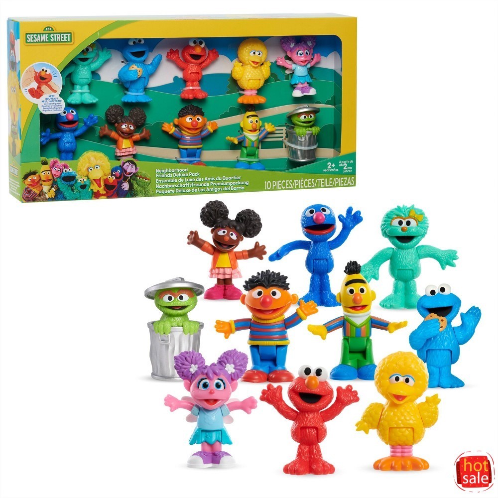 Sesame Street Neighborhood Friends 10pc Poseable Figurines