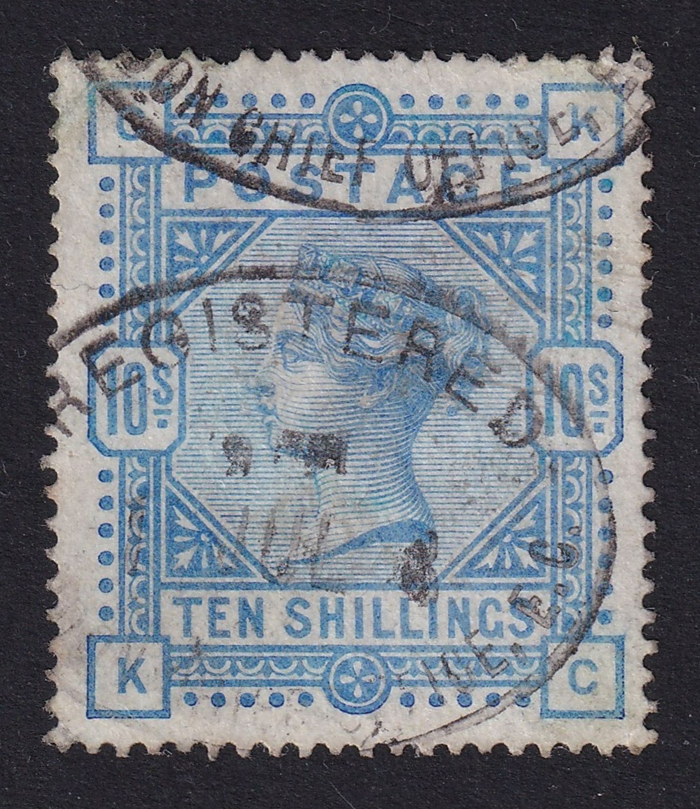 GREAT BRITAIN 1883-84 QV 10/- Ultramarine SG 183 Used (CV £525) GREAT BRITAIN 1883-84 QV 10/- Ultramarine SG 183 Used (CV £525)