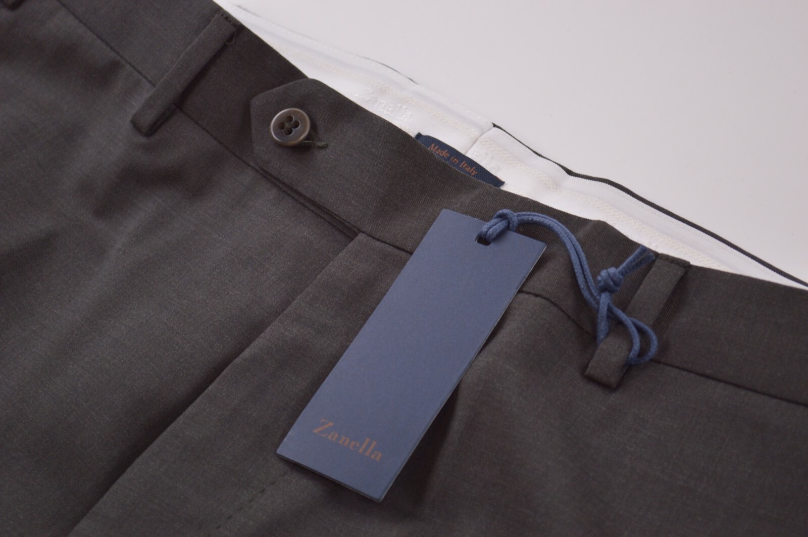 Zanella NWT Dress Pants Size 35 In Solid Dark Brown Wool Devon 