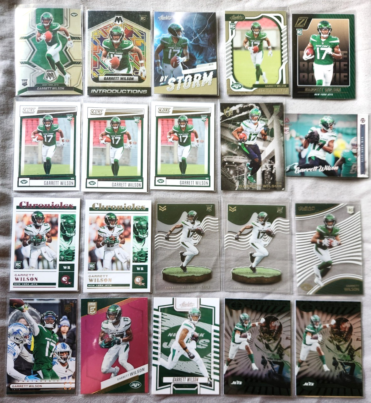 GARRETT WILSON 20-CARD LOT 2022-24 Panini 16 RCs NEW YORK JETS NM-Mint