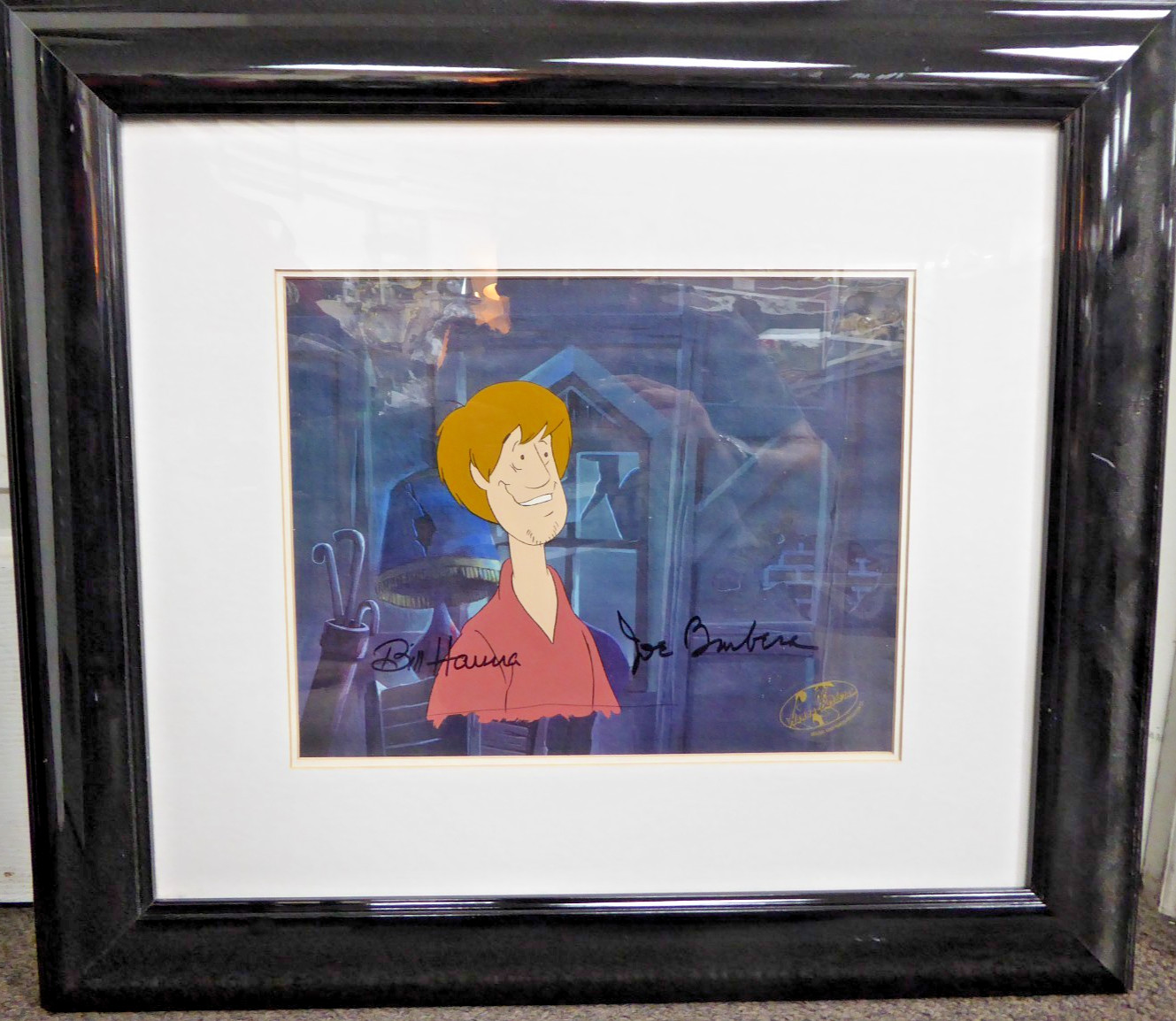 Hanna Barbera Shaggy Smiles signed Joe Barbera  Bill Hanna Hand Painted Prod Cel