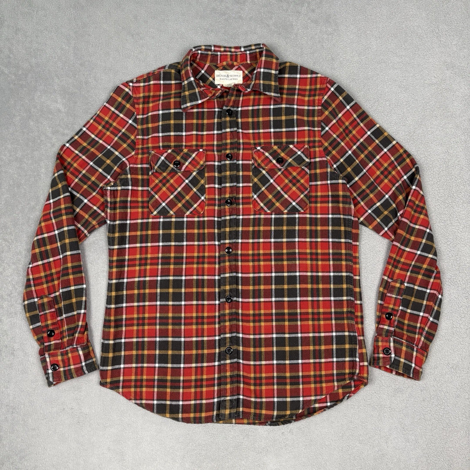 Vintage Ralph Lauren Flannel Shirt Mens Medium Heavyweight Red Plaid Pockets 90s Vintage Ralph Lauren Flannel Shirt Mens Medium Heavyweight Red Plaid Pockets 90s