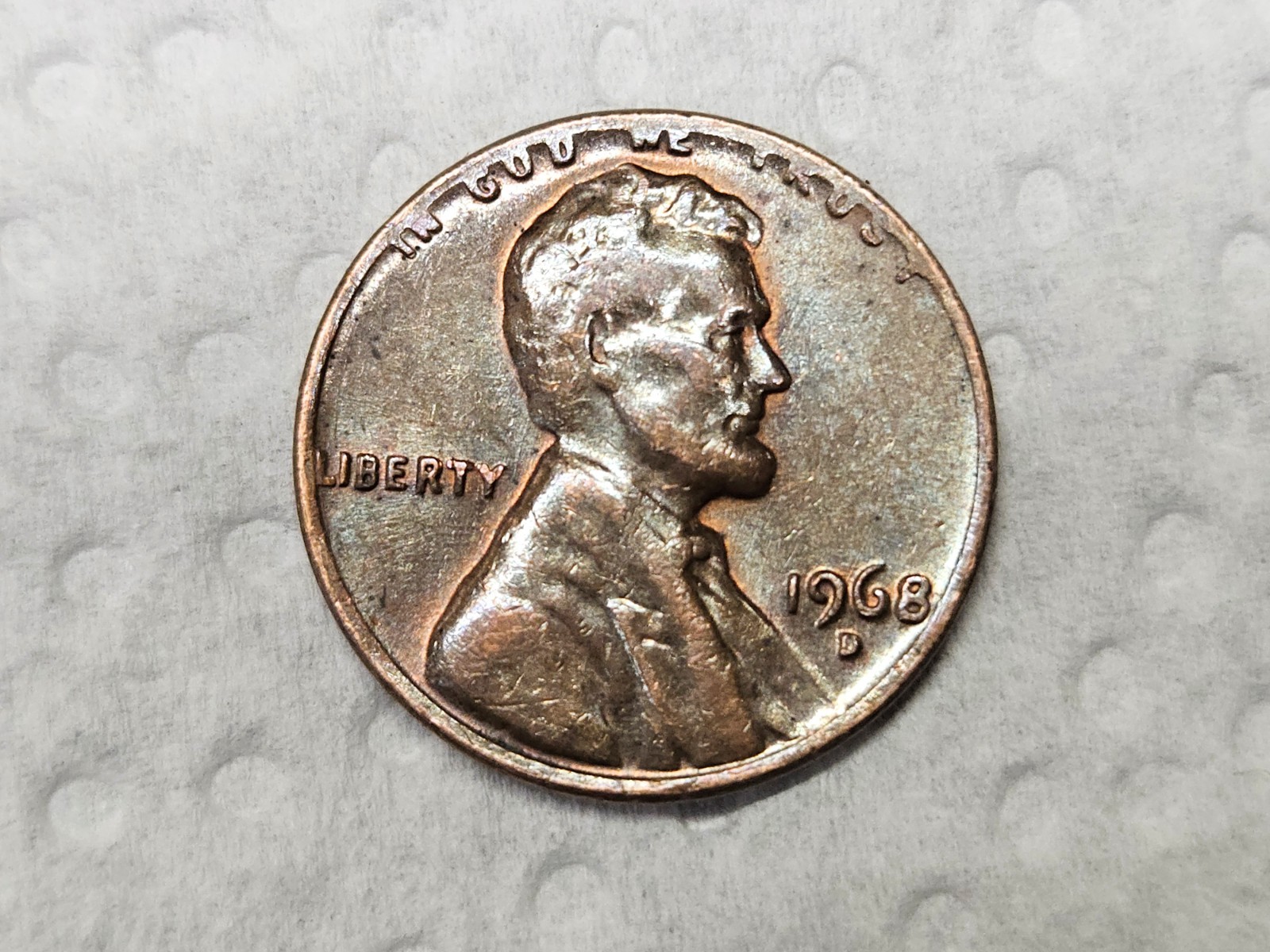 1968-D Lincoln Memorial Cent RARE RIM ERROR -HARD TO READ COIN DUE TO ERROR. 1968-D Lincoln Memorial Cent RARE RIM ERROR -HARD TO READ COIN DUE TO ERROR.