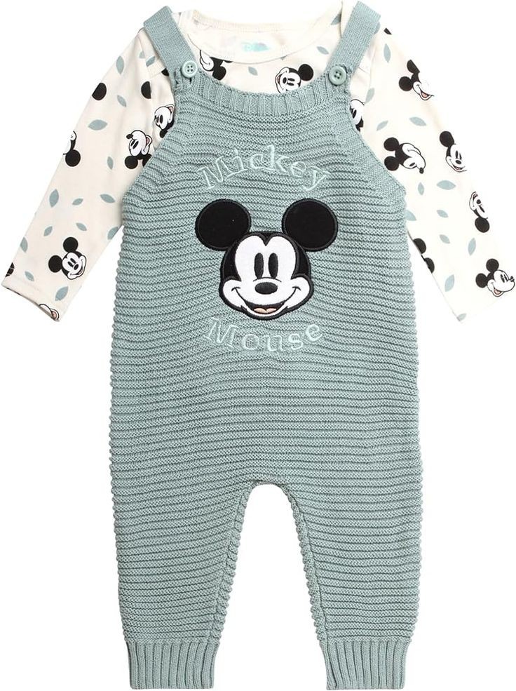 Disney Baby Overall Set 2 Piece Mickey Mouse Bodysuit and Knit Size 3/6M NWT Disney Baby Overall Set 2 Piece Mickey Mouse Bodysuit and Knit Size 3/6M NWT