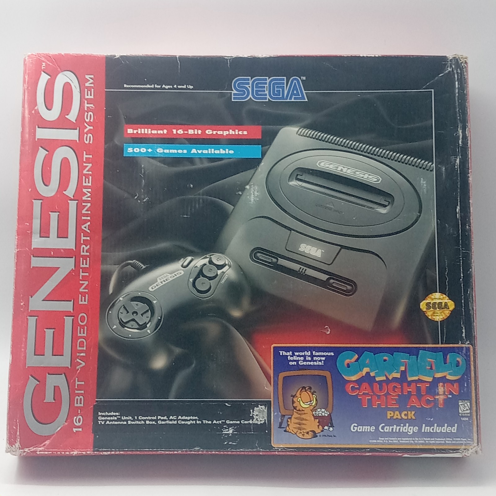 Sega Genesis Console Box Garfield Caught In The Act Pack Box & Inner Cardboard Sega Genesis Console Box Garfield Caught In The Act Pack Box & Inner Cardboard