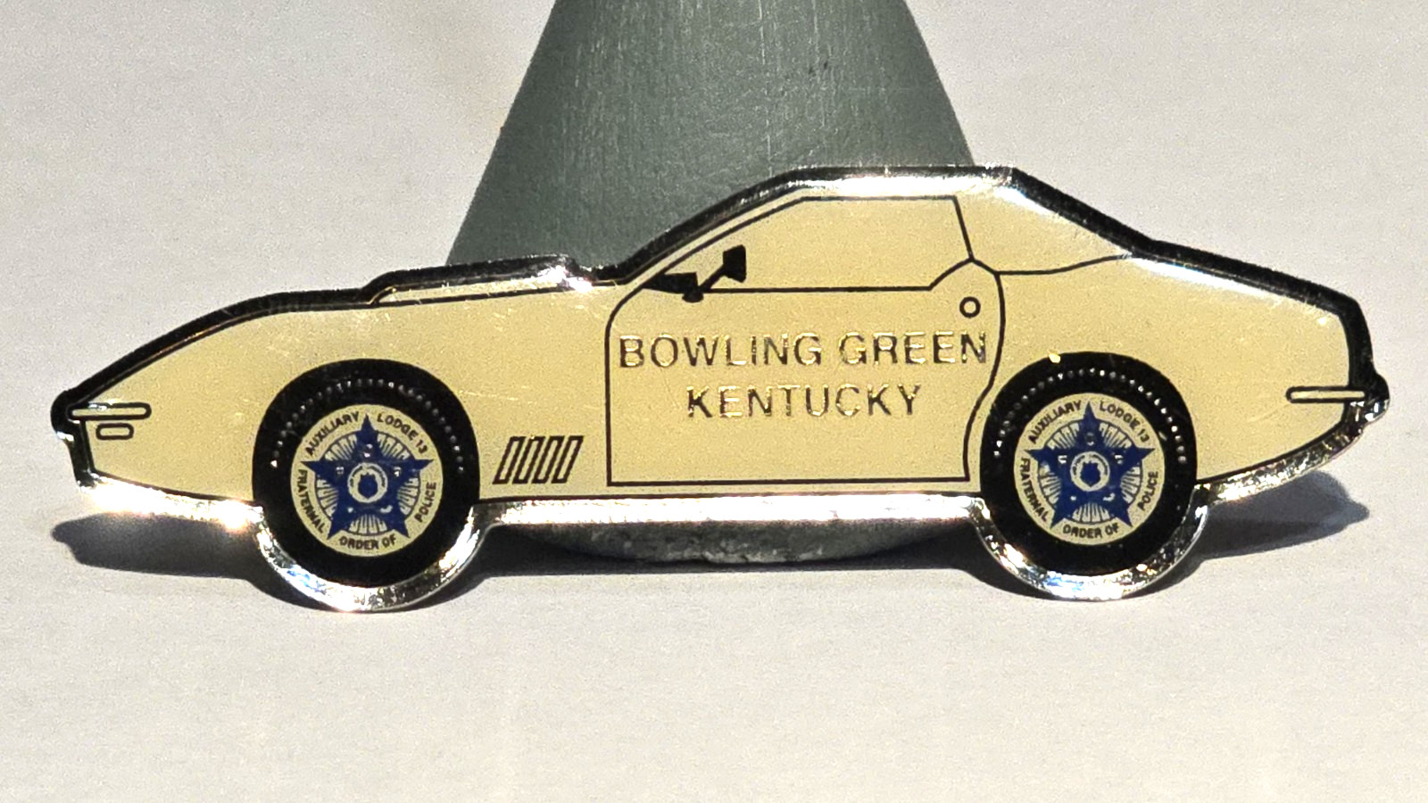F.O.P. Bowling Green Kentucky White Corvette Lapel Pin