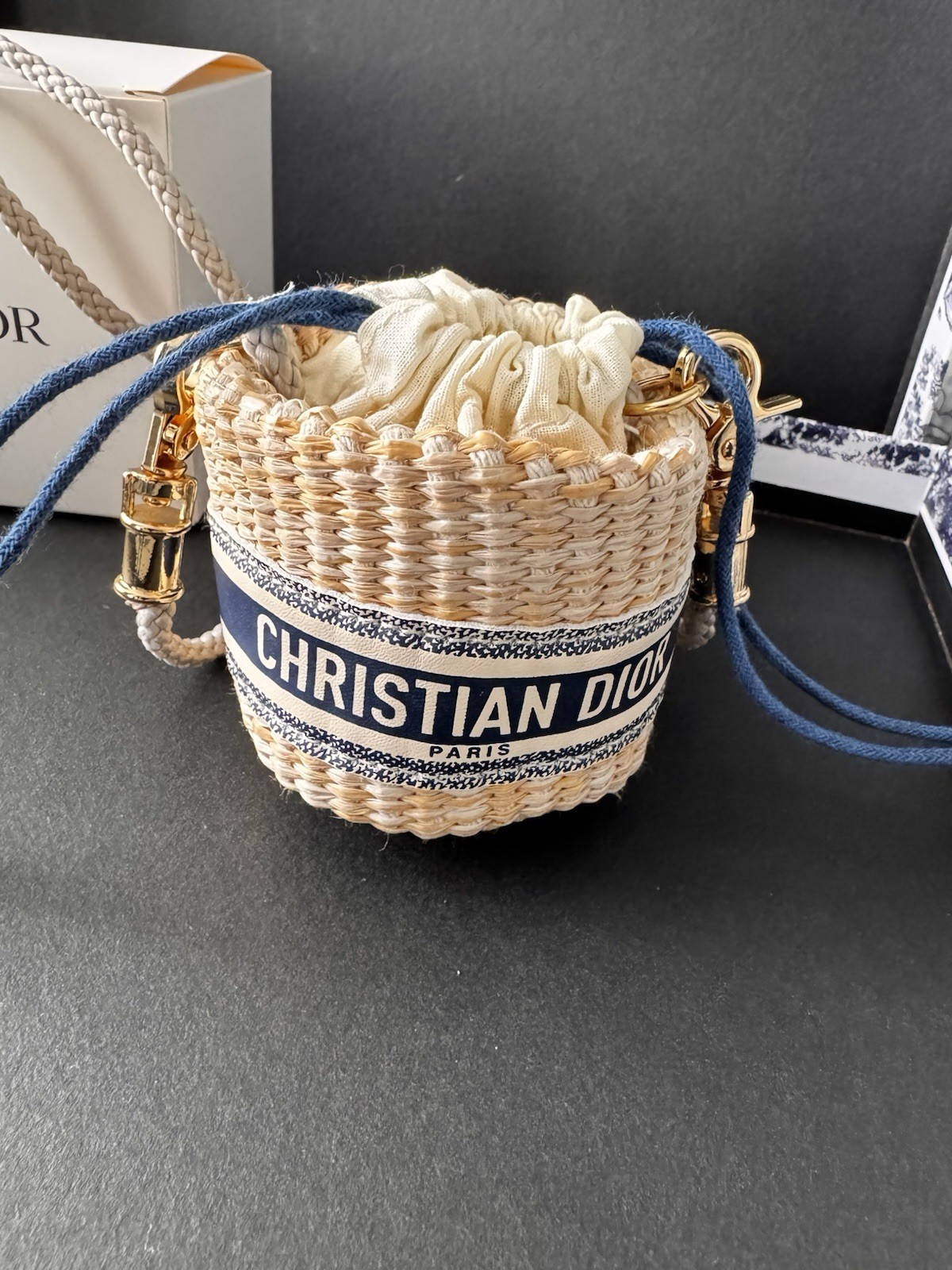 Christian Dior Straw Pouch Mini Shoulder Bag Novelty VIP limited - New w/Box Christian Dior Straw Pouch Mini Shoulder Bag Novelty VIP limited - New w/Box