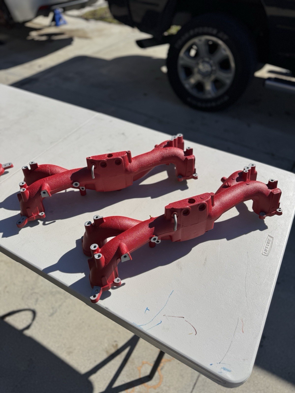2004-2007 STI DBW INTAKE MANIFOLD WRINKLE RED FRESH POWDER COAT