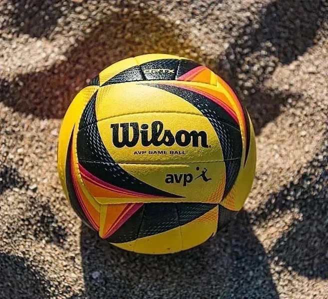 Wilson AVP OPTX Official Beach Volleyball Tour Match Game Ball - Black/Yellow