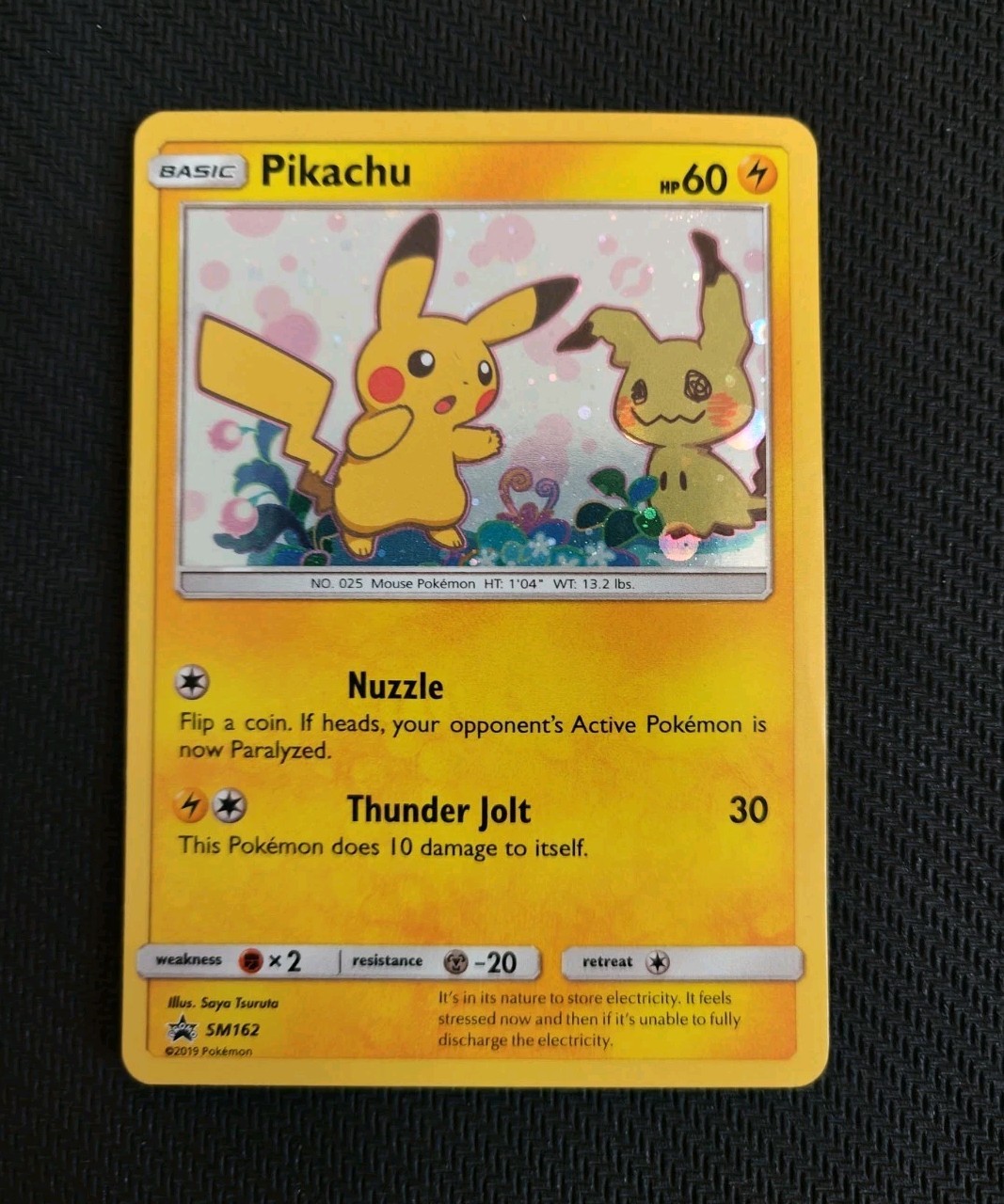 Pikachu SM162 Sun Moon Black Star Promo MP Team Up Mimikyu Holo