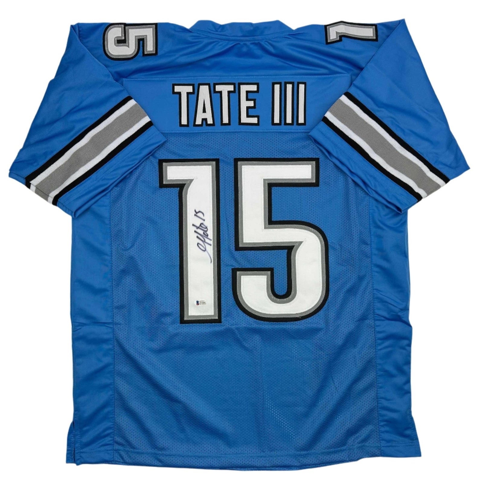 Autographed/Signed Golden Tate Detroit Blue Football Jersey Beckett BAS COA Autographed/Signed Golden Tate Detroit Blue Football Jersey Beckett BAS COA