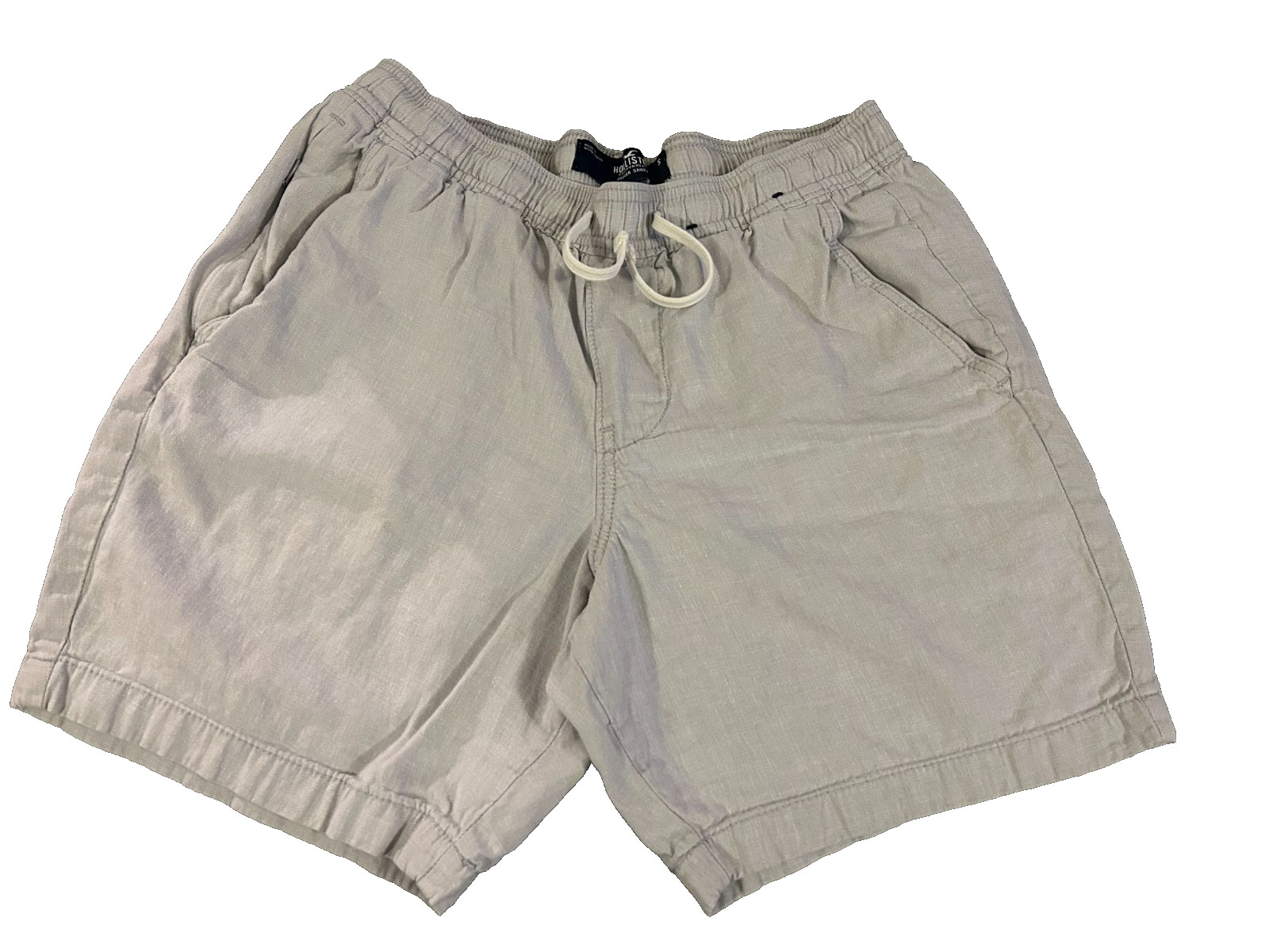 Hollister Men\'s Beige Jogger Chino Shorts Medium Pull-On Elastic Waist Cotton Hollister Men\'s Beige Jogger Chino Shorts Medium Pull-On Elastic Waist Cotton