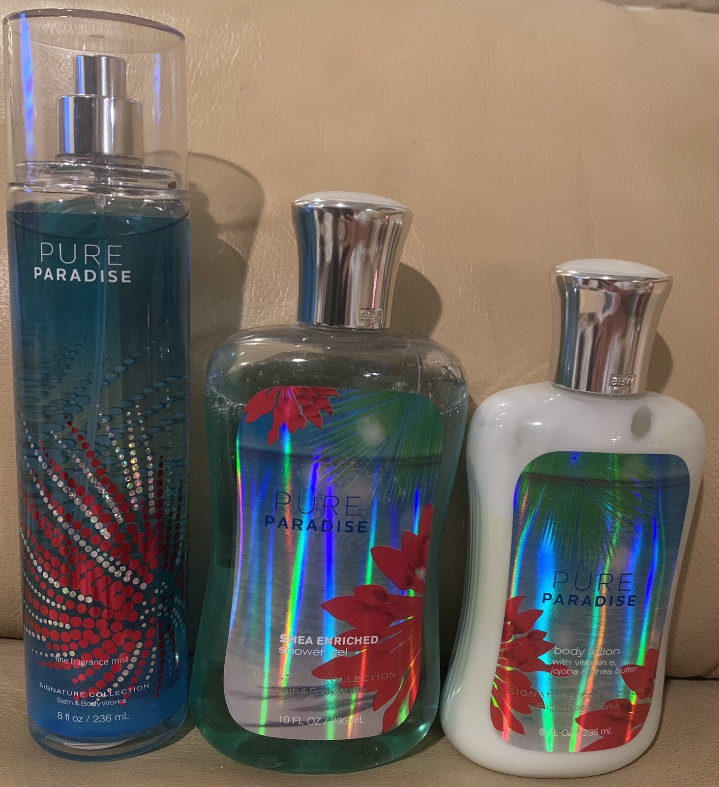 RARE Bath Body Works PURE PARADISE Fragrance Mist Shower Gel Lotion Retired BBW RARE Bath Body Works PURE PARADISE Fragrance Mist Shower Gel Lotion Retired BBW