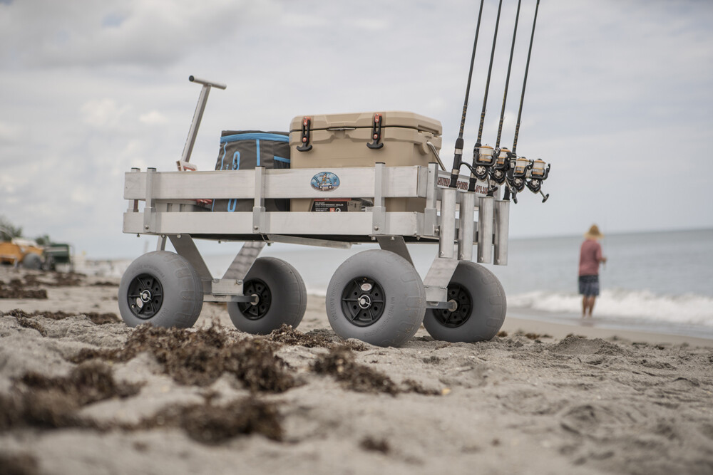 NEW: Big Kahuna Beach & Fishing Wagon-UV Deck-No Rust-Lightweight-Made In USA