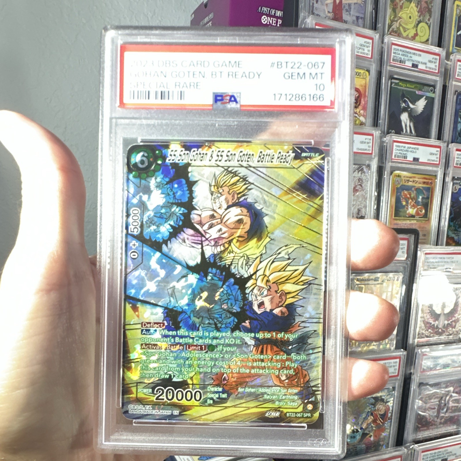 Bandai DBS Card Game SS Son Gohan & Son Goten Battle Ready BT22-067 SPR PSA 10 Bandai DBS Card Game SS Son Gohan & Son Goten Battle Ready BT22-067 SPR PSA 10