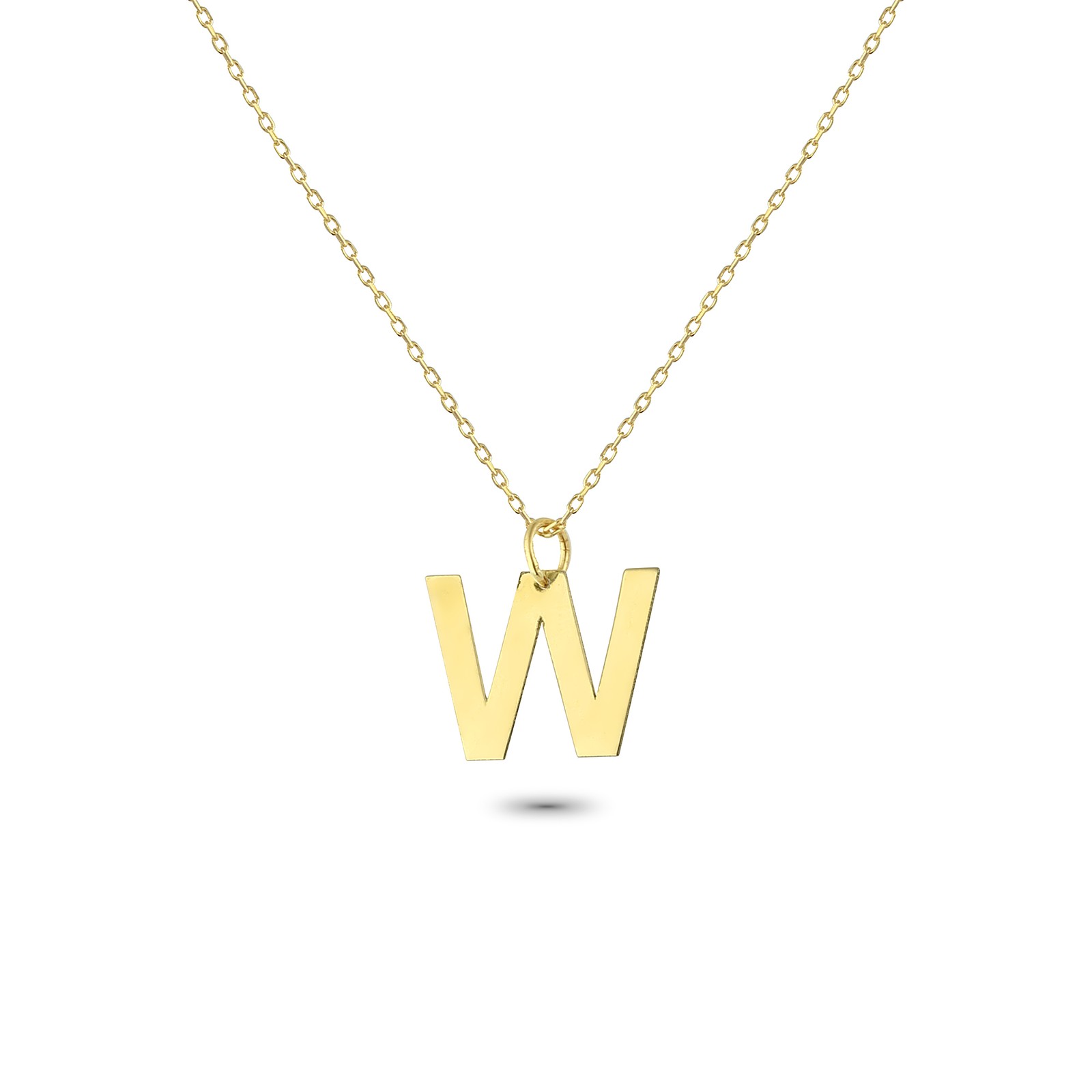Glorria 14k Solid Gold W Letter Necklace Glorria 14k Solid Gold W Letter Necklace