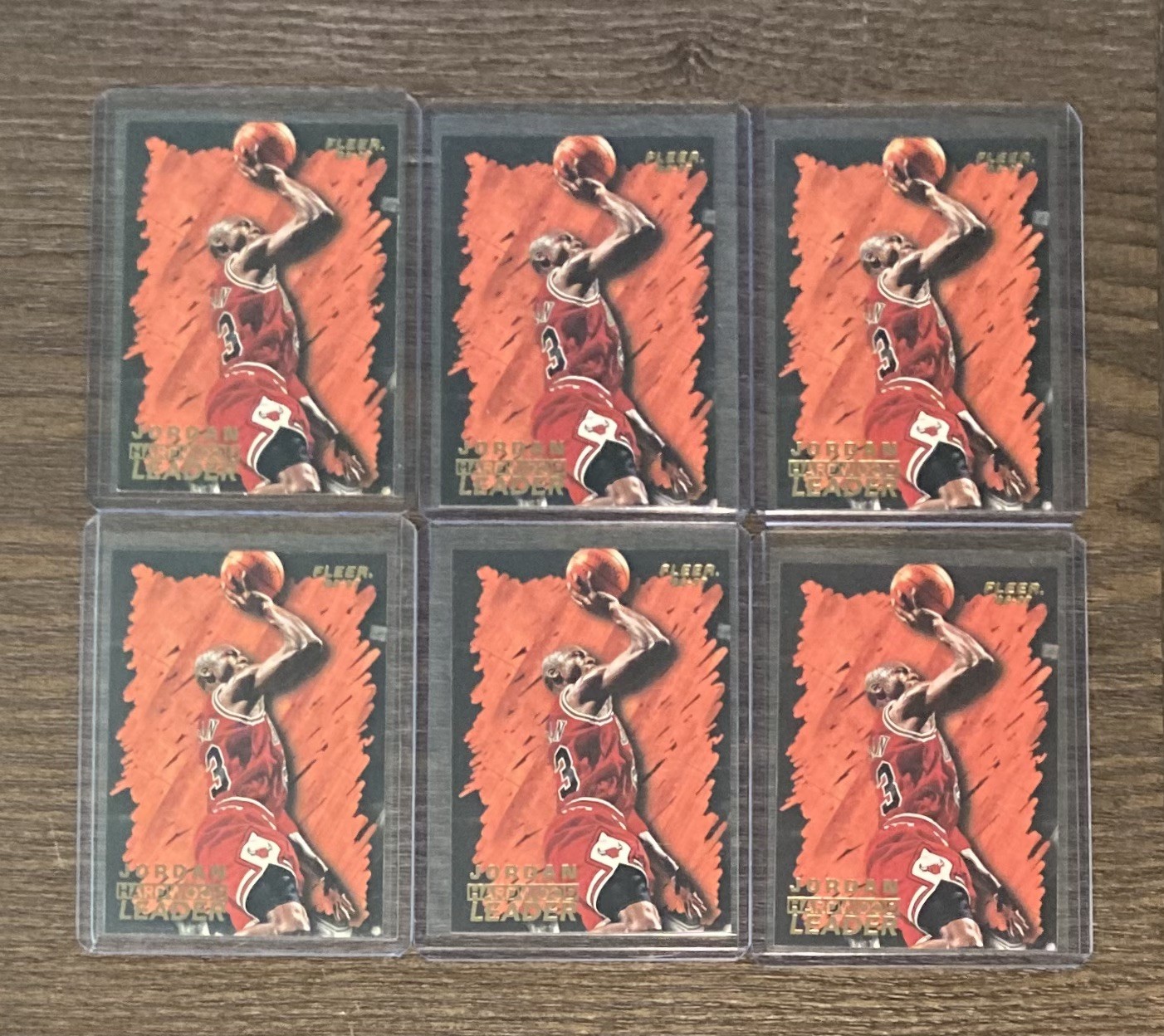 (6) 1996-97 Fleer - Hardwood Leaders Michael Jordan #123 Chicago Bulls HOF GOAT (6) 1996-97 Fleer - Hardwood Leaders Michael Jordan #123 Chicago Bulls HOF GOAT