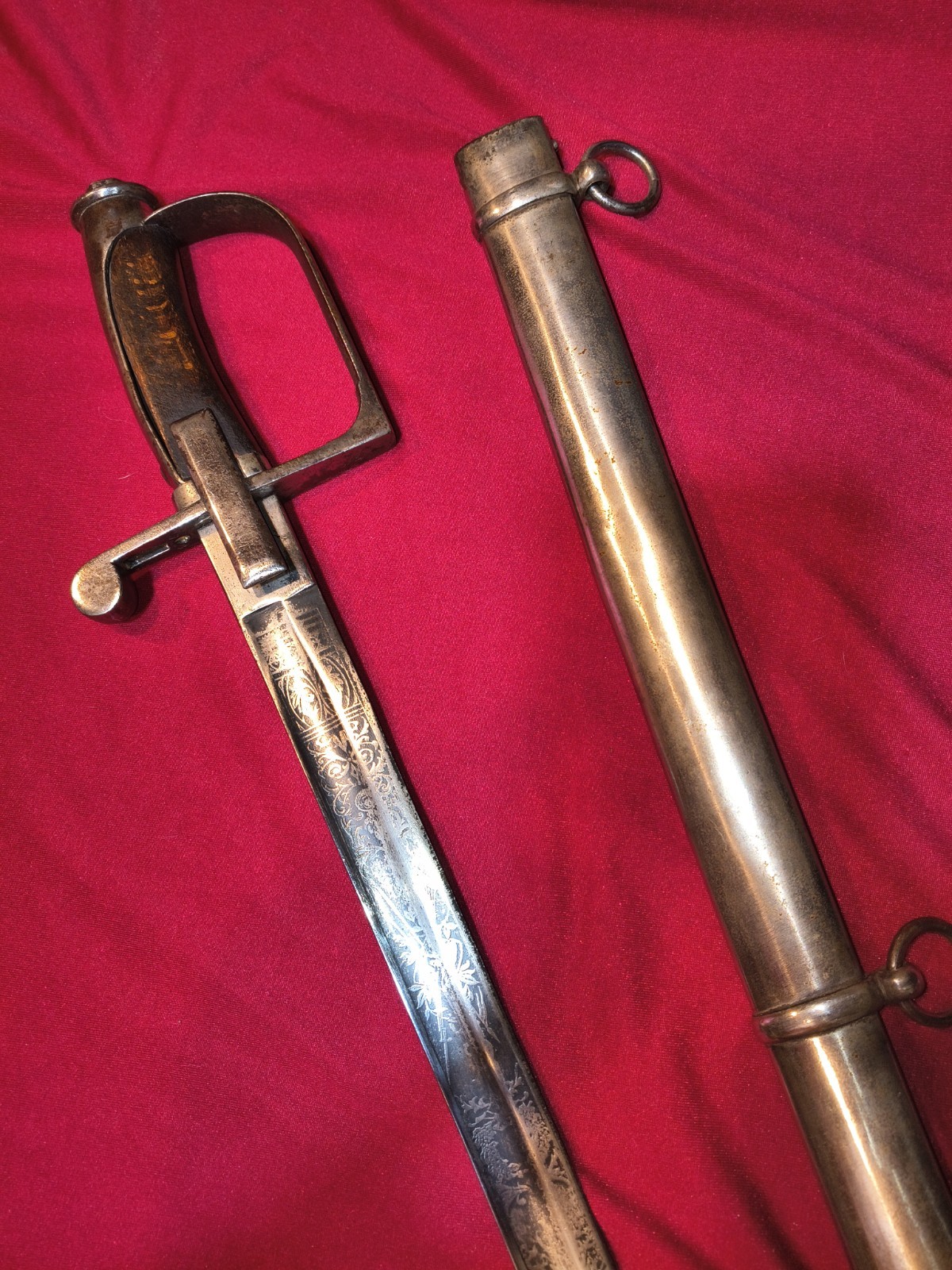 antique Italian 1855 Sabre In Mint Condition Savoia Etched Sword Military 