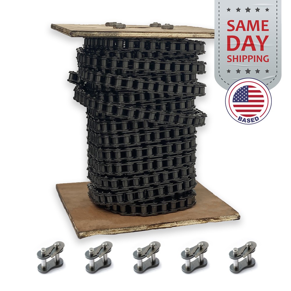 #50 Roller Chain x 50 feet + 5 Connecting Links + Same Day Expedited Shipping