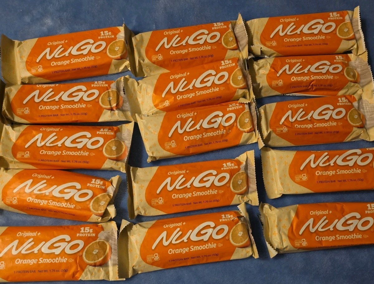 NuGo Original, Orange Smoothie, 11g Protein Bar, Gluten Free, 15 Ct Exp 10/2027