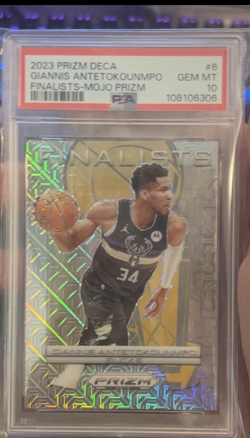 2023-24 Panini Prizm Deca - Finalists Giannis Antetokounmpo #6 Mojo Prizm /25 2023-24 Panini Prizm Deca - Finalists Giannis Antetokounmpo #6 Mojo Prizm /25