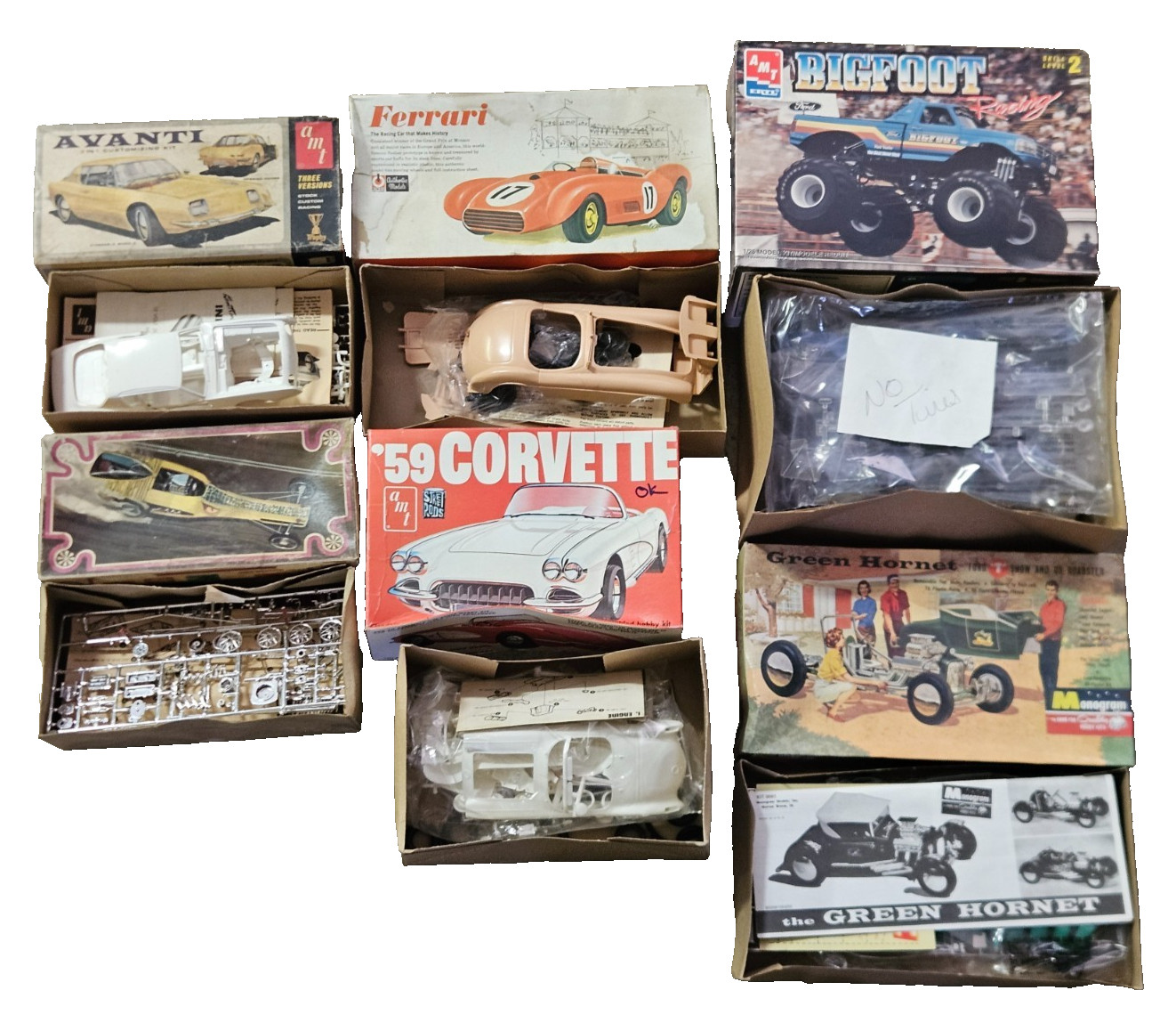 Lot of 6 Vintage Model Car Kits AMT MONOGRAM + AS IS AS FOUND Lot of 6 Vintage Model Car Kits AMT MONOGRAM + AS IS AS FOUND