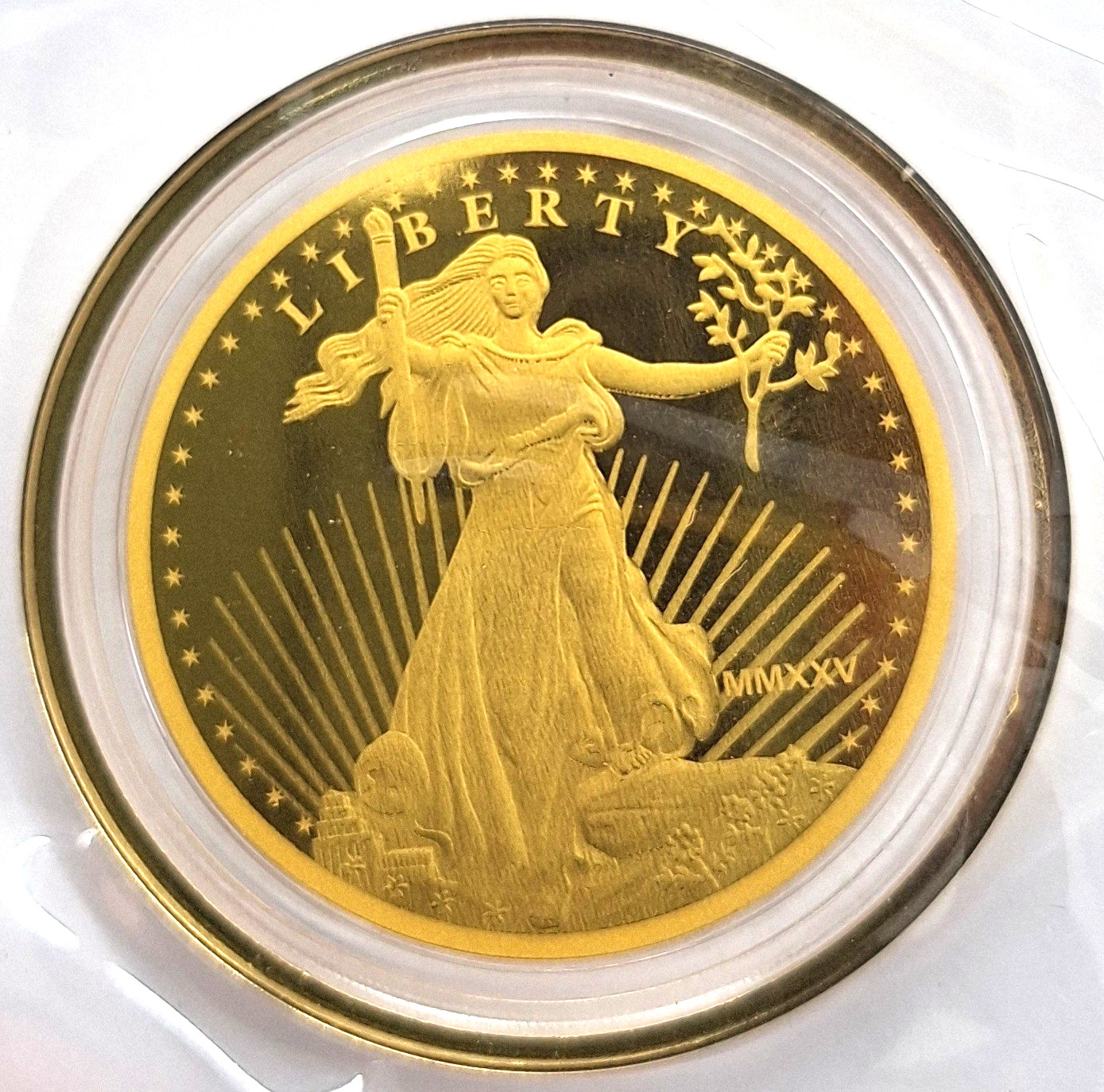 2025 Cook Islands Saint Gaudens $5 .9999 Fine Gold Eagle Coin W/ Capsule COA