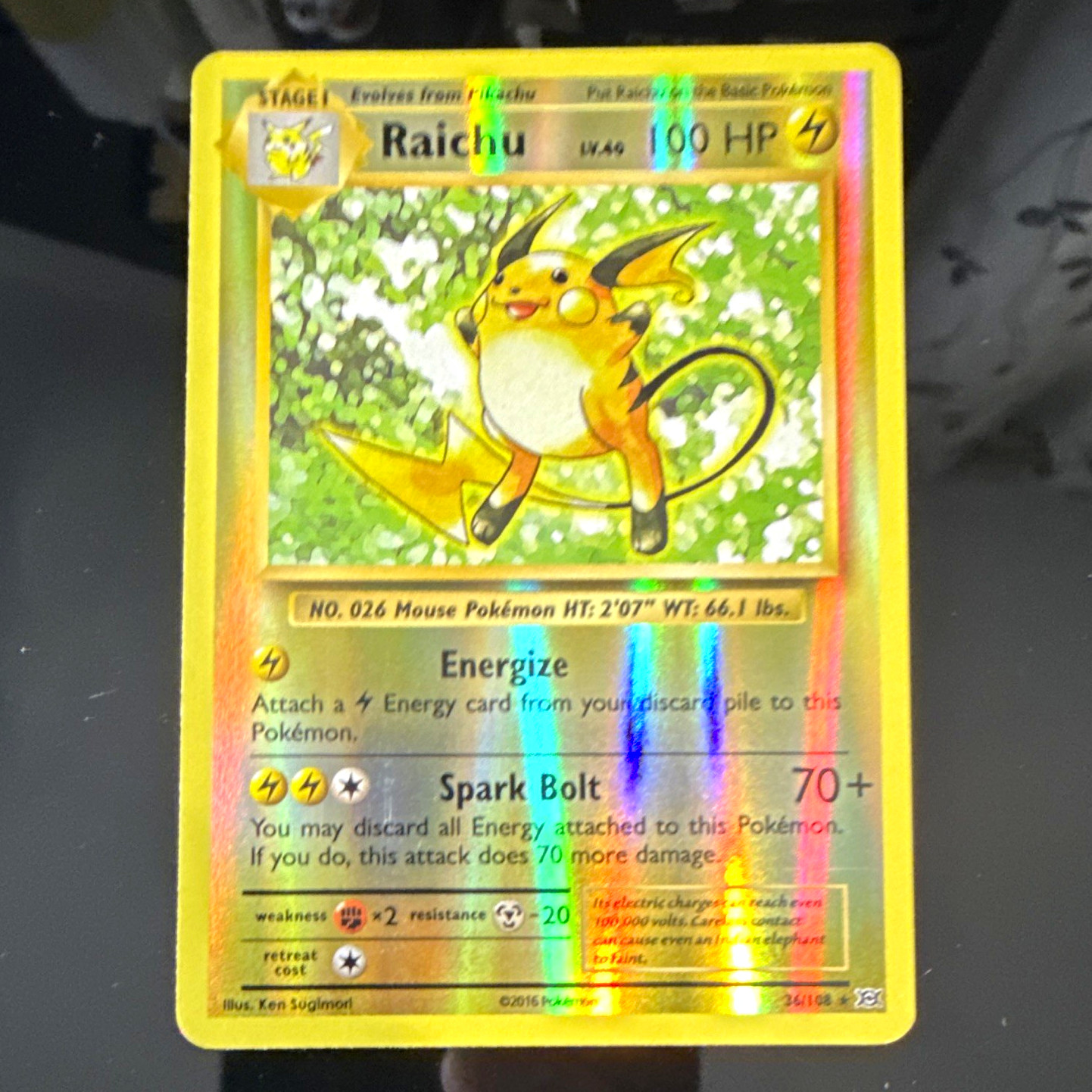 Pokemon TCG Evolutions Raichu 36/108 Reverse Holo English 2016 HP 100 Stage 1 Pokemon TCG Evolutions Raichu 36/108 Reverse Holo English 2016 HP 100 Stage 1