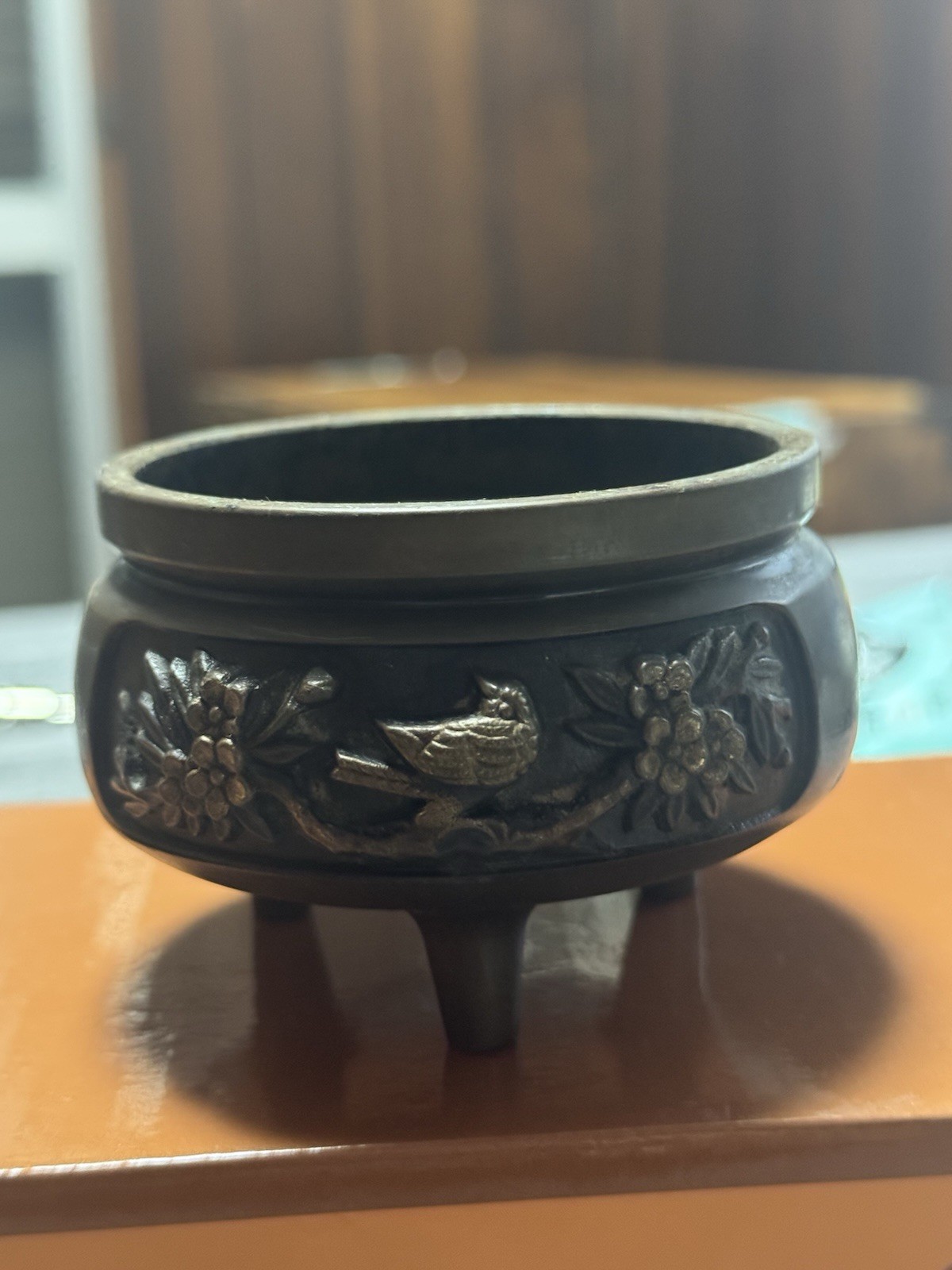 Antique Japanese Bronze Koro Incense Burner, Taisho Era or Earlier