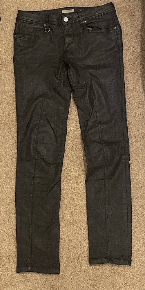 vintage unused Burberry jeans from 2012 [waxed black & aged steel hardware] 28W