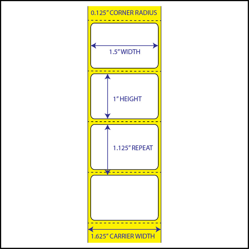 12 rolls thermal labels (in) 1.25x1,1.5x1,1.75x1,2x1,2.5x1,2.75x1,3x1,3.5x1,4x1
