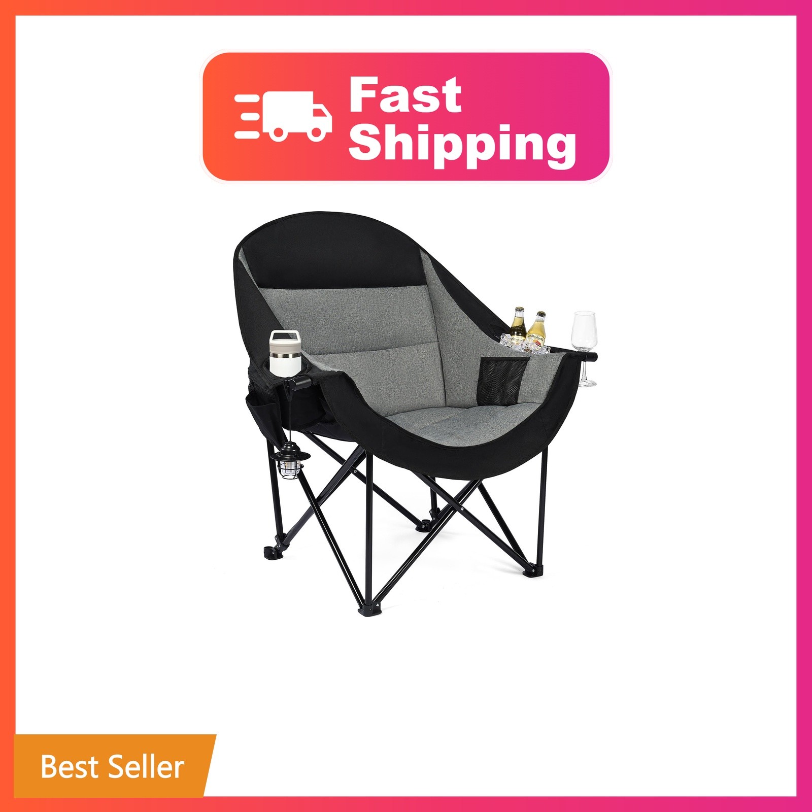 DasEpic Oversized Camping Chair - Heavy Duty Padded Lawn Chair for Adults | X... DasEpic Oversized Camping Chair - Heavy Duty Padded Lawn Chair for Adults | X...