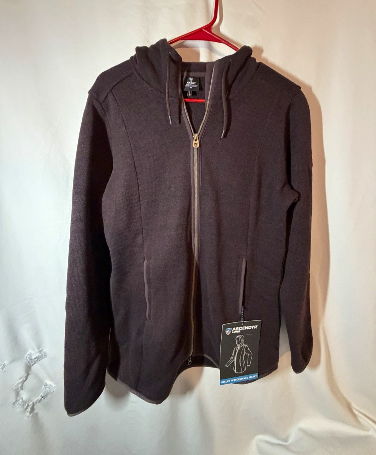 KÜHL Ascendyr Long Women’s M Ganache Purple Fleece Hooded Jacket NWT 4391