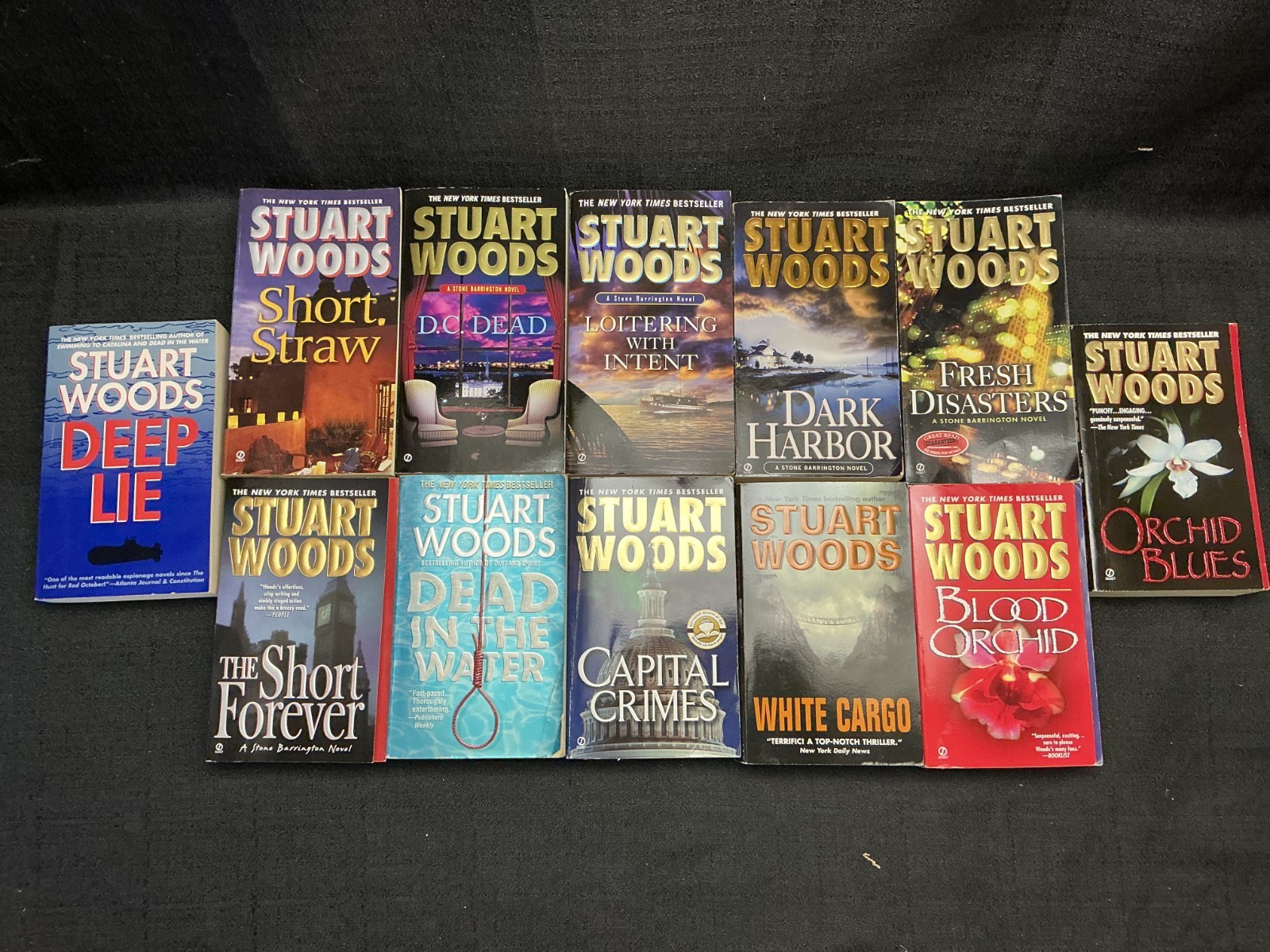 Stuart Woods Paperback 12 Book Lot Stone Barrington/Mystery/Murder/Crimes/Orchid