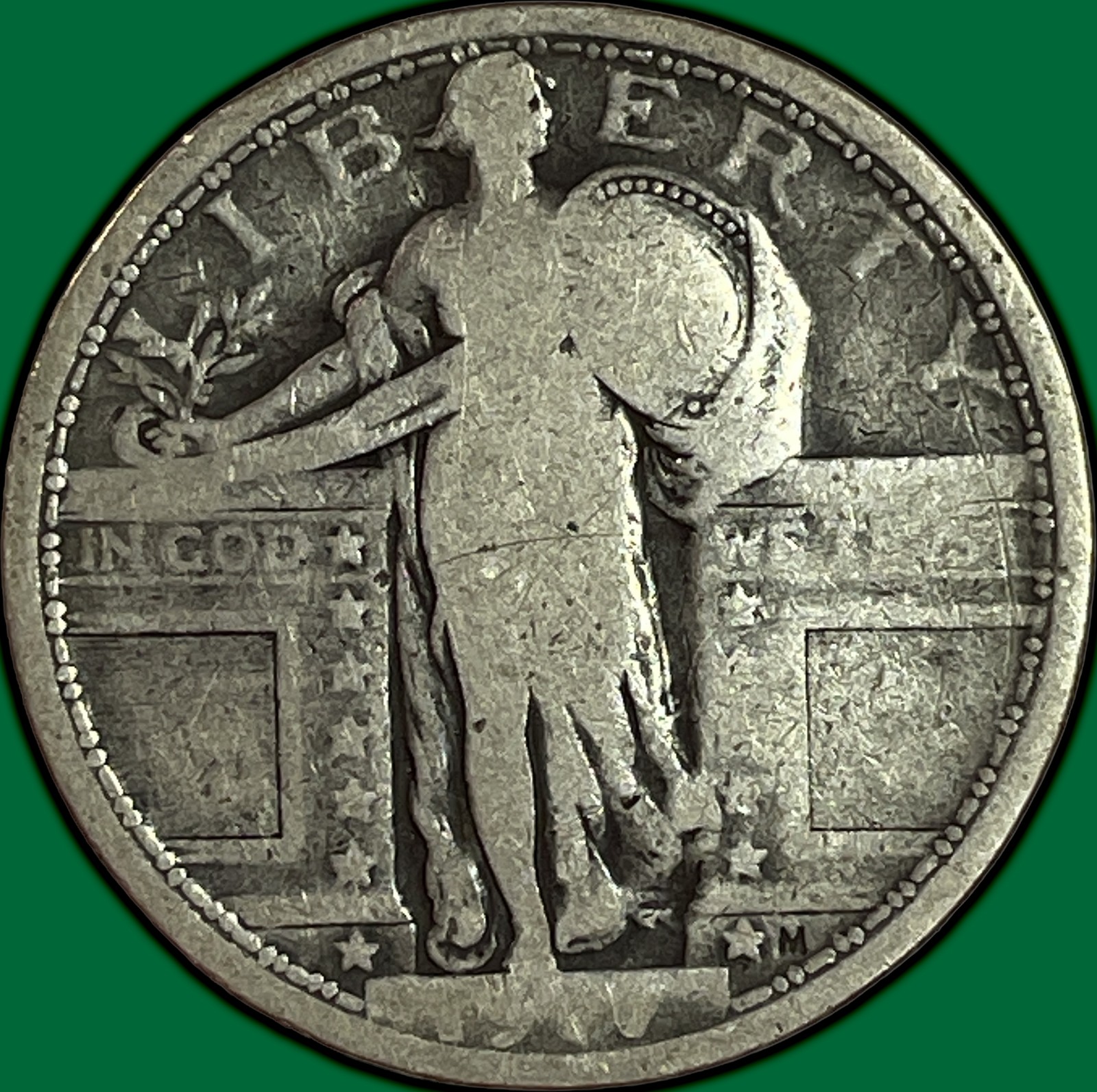 1917 Type 1 Standing Liberty Quarter Good G Coin #49884