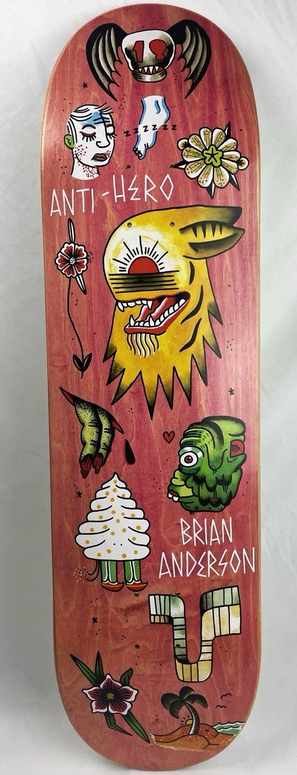 Anti-Hero Brian Anderson Skateboard Deck Art by John Herndon Pro Model 8.5 Anti-Hero Brian Anderson Skateboard Deck Art by John Herndon Pro Model 8.5
