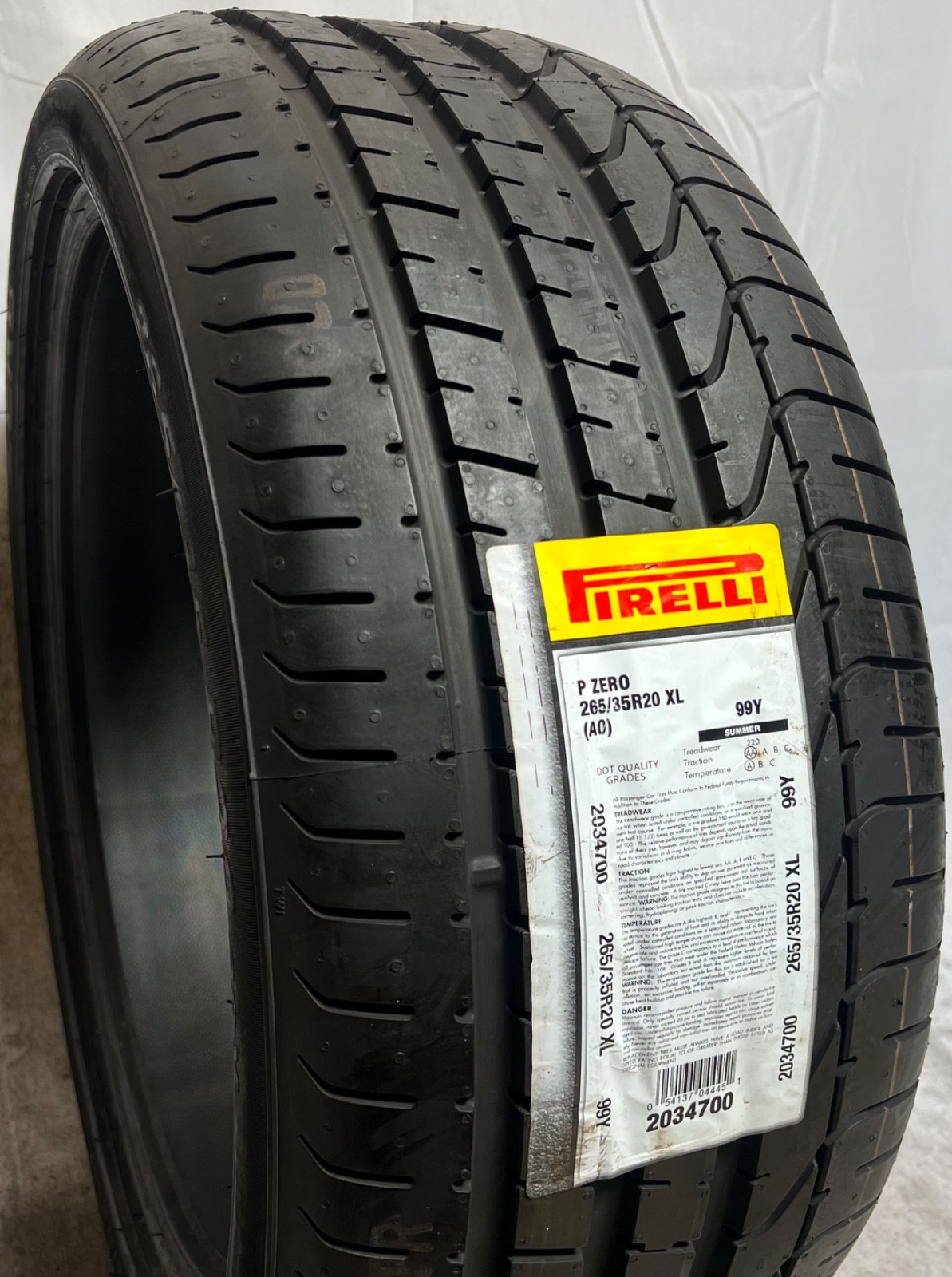 1 - NEW 265/35R20 XL (99Y) Pirelli P Zero (AO) Audi OEM - 9104