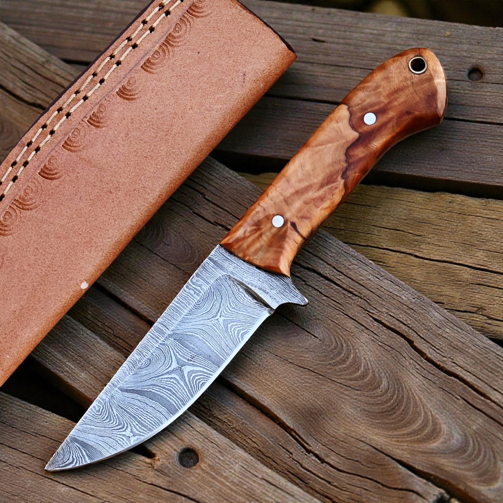 Custom Hand Made Hunting Skinner Knife Forged Damascus Steel Blade 2902 Custom Hand Made Hunting Skinner Knife Forged Damascus Steel Blade 2902