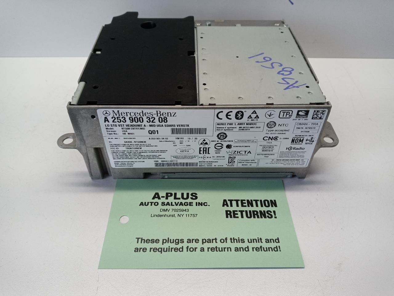 2021 Mercedes GLC300 OEM Radio Receiver Unit ID A2539003208 Fits 2016-2023 